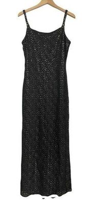 JESSICA MCCLINTOCK x GUNNE SAX Black Lace Silver Sequin V Neck Back Size 13/14