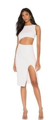 Amira Cut Out Sleeveless Ivory Dress