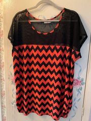 Free Kisses Chevron Blouse Size 2X