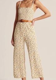 ABERCROMBIE & FITCH Floral Belted Ankle Length Jumpsuit Sz Small