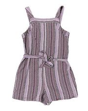 1.STATE Womens Romper Striped Purple Square Neck Tie Jumpsuit Size Medium