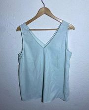 $60‎ NWOT H by Halston Green Sleevless Blouse ( M )