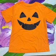 Zoe + Liv Orange Pumpkin Halloween Tee Shirt XS