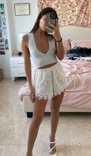 White Lace Shorts