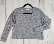 No Comment Gray Cropped Choker Collar Sweater Women's Size Large