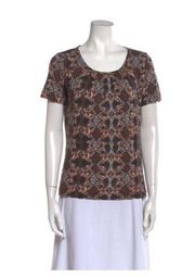 ST JOHN Patterned Brown T Shirt Size XS