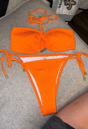 bright orange bikini set 