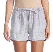 Workshop Republic Tencel Drawstring Shorts with Pockets Grey Cuffed Size XS