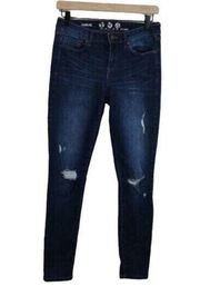 Juniors ReWash Dark Denim Distressed Jeans 5/27