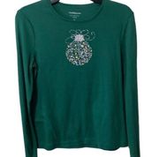 Croft & Barrow green ornament long sleeve tee