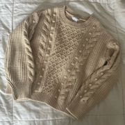 TIME AND TRU Bobble Knit Pullover Sweater Oatmeal Medium