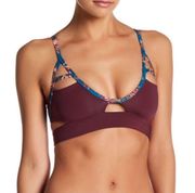 Jessi Color Block Merlot Cutout Triangle Swim Top