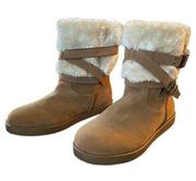 G By Guess Vegan Suede With Fur Trim Azzie Boots Size 10 NEW