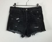 RSQ Buttonfly rawhem distressed highwaisted shorts