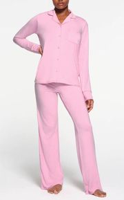 NWT  Sleep Long Sleeve Button Up Set Bubblegum Pink XS