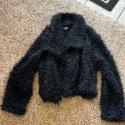 Black furry jacket