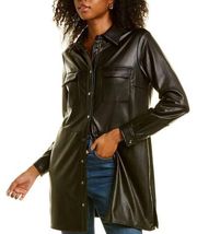 ANNE KLEIN FAUX LEATHER LIGHTWEIGHT UTILITY JACKET SIZE S