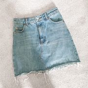 Topshop denim high rise mini skirt