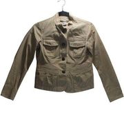 Garnett Hill Utility Multiple Pockets Khaki Jacket size 02 Petite