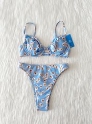 NWT  Floral High Waist Bikini Set