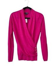 The Limited Pink Wool Blend Wrap Sweater NEW Size XS