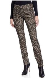 Veronica Beard Brooke Mid-Rise Skinny Jeans Coated Leopard Pants Women's Size 29