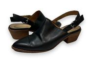 Madewell Jess Slingback Leather Block Heel Mules Womens 9.5 Black