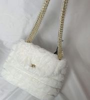 Rachel Roy Fluffy White Chain Crossbody Handbag