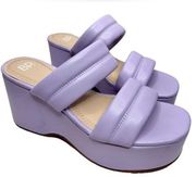 BP Raquelle Wedge Sandal Womens Size 6 Lilac Slip On Platform