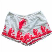 Lovestitch embroidered festival tie waist shorts