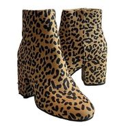 Bar III Women’s Booties Gatlin Block Heel Ankle Leopard Print Fabric Upper 5.5M