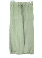 Thread & Supply Pants Women's Sz Small Relaxed Drawstring Crop Wide Legs Green