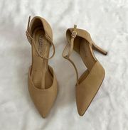 Nude Pointed Toe Strappy Heels