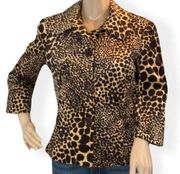 Trina Turk Animal Print Corduroy Blazer 8