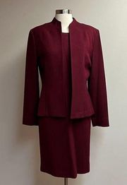 Amanda Smith Burgundy 2 Pc. Dress W/Jacket