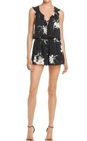 Sadie and Sage Black Floral Print Romper