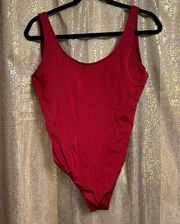 Abercrombie & Fitch Maroon High Cut Scoop Back One Piece Swimsuit M