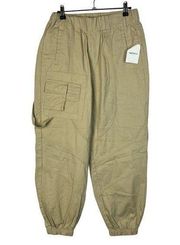 Forever 21  Khaki Pull On Cargo Utility Jogger Pants M