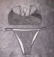 LA HEARTS black + white gingham padded bikini set 🤍🖤