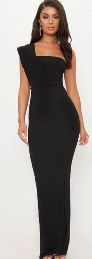 Black One Shoulder Maxi Dress