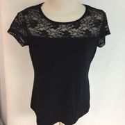 Black Lace Bodice Top NWOT