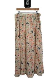 CATO Floral Pleated Midi Skirt Size 14