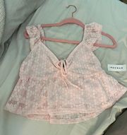 La Hearts Keyhole Lace Babydoll Top