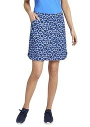 Peter Millar Alice Petal Hem Blue Floral Athletic Tennis Skirt Skort Size XS