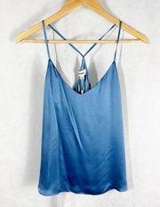 L'AGENCE Kylee Silk Racer Tank In Blue Size XS