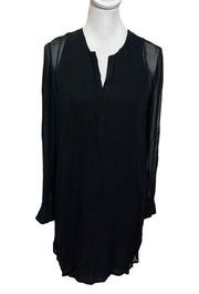 Vince Double Layer Black Shirttail Mini Dress Double Layer Women’s Size 2