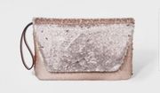 Two-Way Sequin Flap Clutch - A New Day™ Rose/Silve