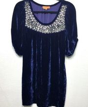 Roberta Freymann Embellished Velour Tunic Size Small