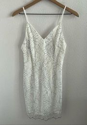 NWT L'ATISTE White Floral Lace Overlay Slip Dress Romantic Boho Festival Small