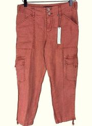 Sanctuary Linen Cropped Pants “Terracotta” Women’s Size 24